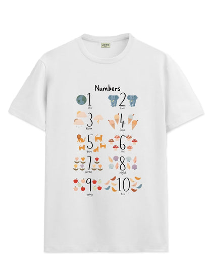 ADRO T Shirts for Boys & Girls || Learning Numbers Printed T-Shirt || Ages 3-14 || 100% Cotton Round Neck Tshirt for Boys & Girl