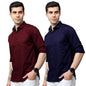 Tee Projekt Cotton Shirt for Men ll Front Pocket Shirt ll Stylish Long Sleeve Shirt ll Soild Regular Fit (Pack of 2)