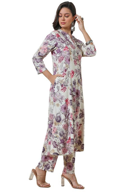 Soch WomenS Rayon Co-Ords Set (Cwa4Ks10430A_Off White