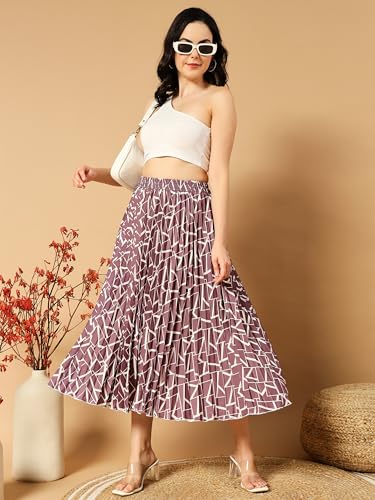 Kzully Crepe Western Skirt Purple
