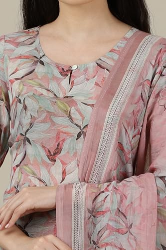 Aurelia WomenS Floral Printed Straight Kurta Set With Palazzos And Dupatta For Women