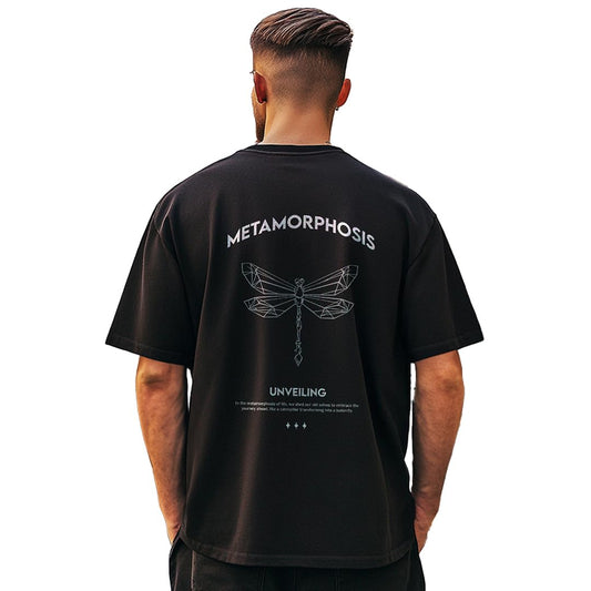 Nobero MenS Graphic Print Oversized Fit T-Shirt (1M-Twrt-C0841_Black