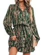 LERIYA FASHION Viscose Rayon Western Mid-Thigh Length Women Party Dress (LF-WD1269_Green