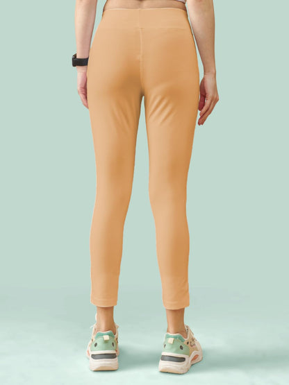 Lyra Premium Cotton Lycra High Waist Ankle Leggings For Women