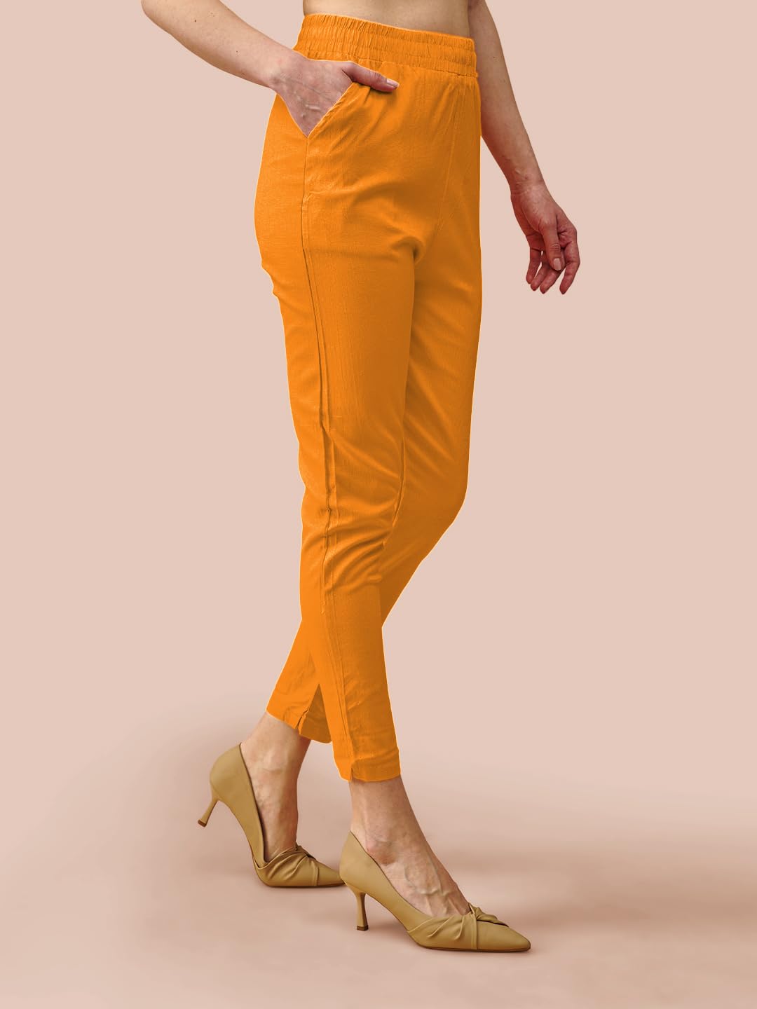 Lyra Cotton Pant For Women  Stylish & Comfortable Slub Cotton Blend With Lycra | Plus Fit | Cross Pocket Design | Color Lock Tec