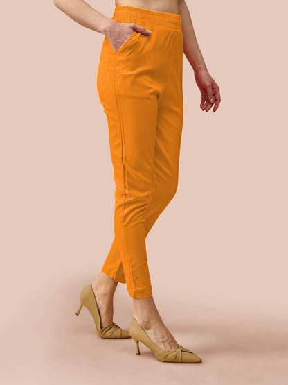 Lyra Cotton Pant For Women  Stylish & Comfortable Slub Cotton Blend With Lycra | Plus Fit | Cross Pocket Design | Color Lock Tec