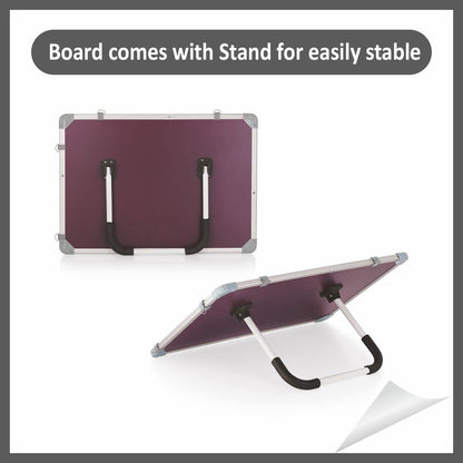 Eduway Non-Magnetic Dry Erase 1.5X2 Feet White Board With Stand | Standing Whiteboard | Table Top With Paper Clip For Study, Mem