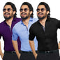 Pinkmint Shirt for Men ll Cotton Blend Casual Shirt ll Long Sleeve Formal Mens Shirt ll Regular Fir Shirt (Pack of 3)