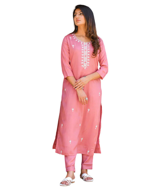 Fabnex Kurta Set For Women | Women Embroidered Kurta Set | Women Kurta Sets Kurtis | Women Kurta Pant Set (K-57-59) (Xx-Large, P