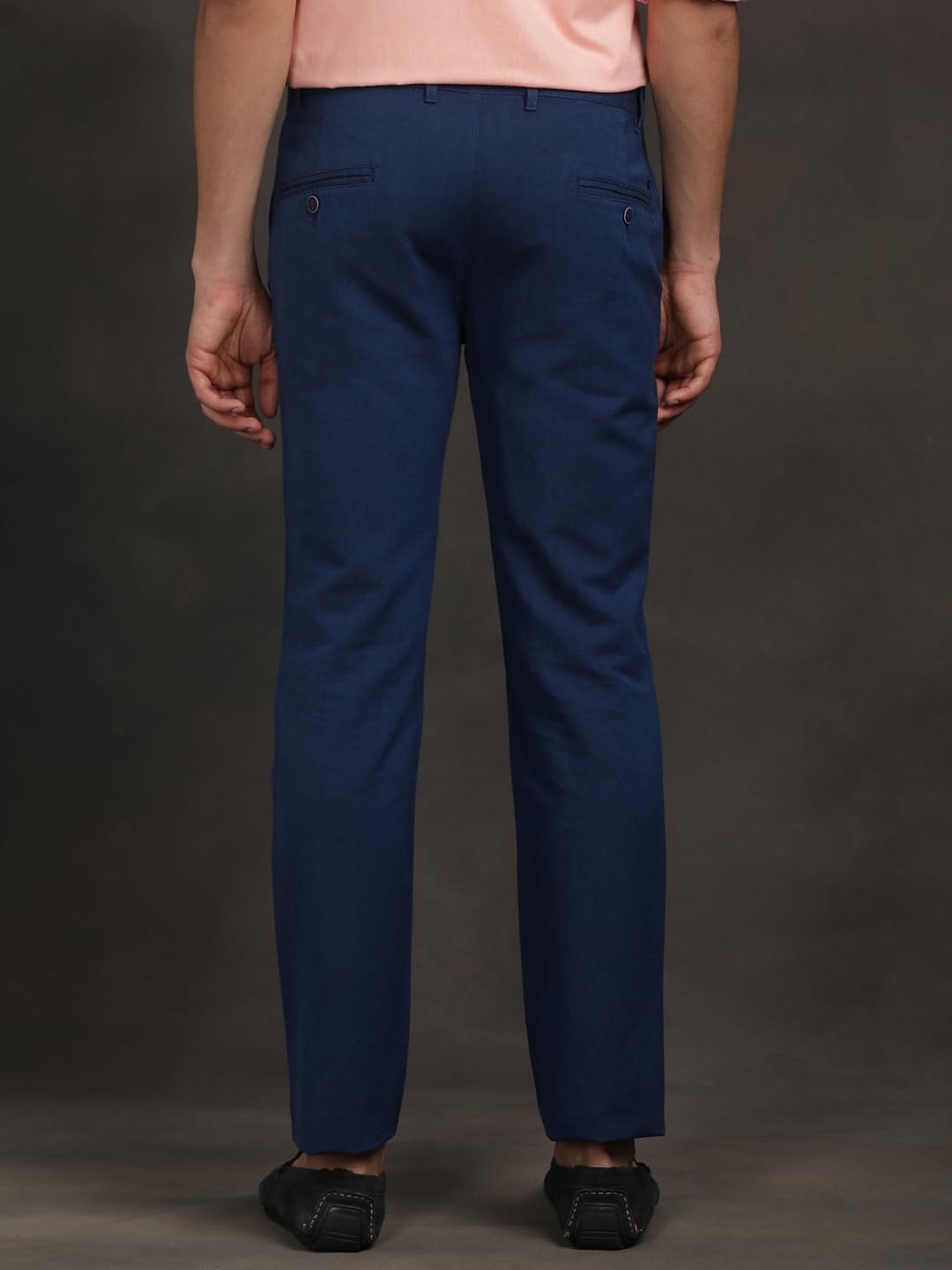 Turtle Men Pure Linen Ultra Slim Fit Solid Flat Front Casual Trouser || Pant || Mens Trouser Blue