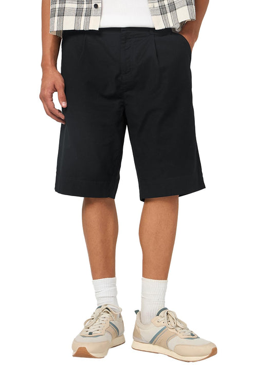 Bewakoof Mens Solid Oversized Fit Cotton Linen Blend Shorts_684285_Green_M