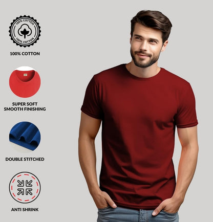 ADRO T Shirts Pack of 2 Mens Tshirts Cotton T Shirts for Men Tshirt T-Shirts Combo T Shirts Tshirts for Men Plain Solid Tshirts