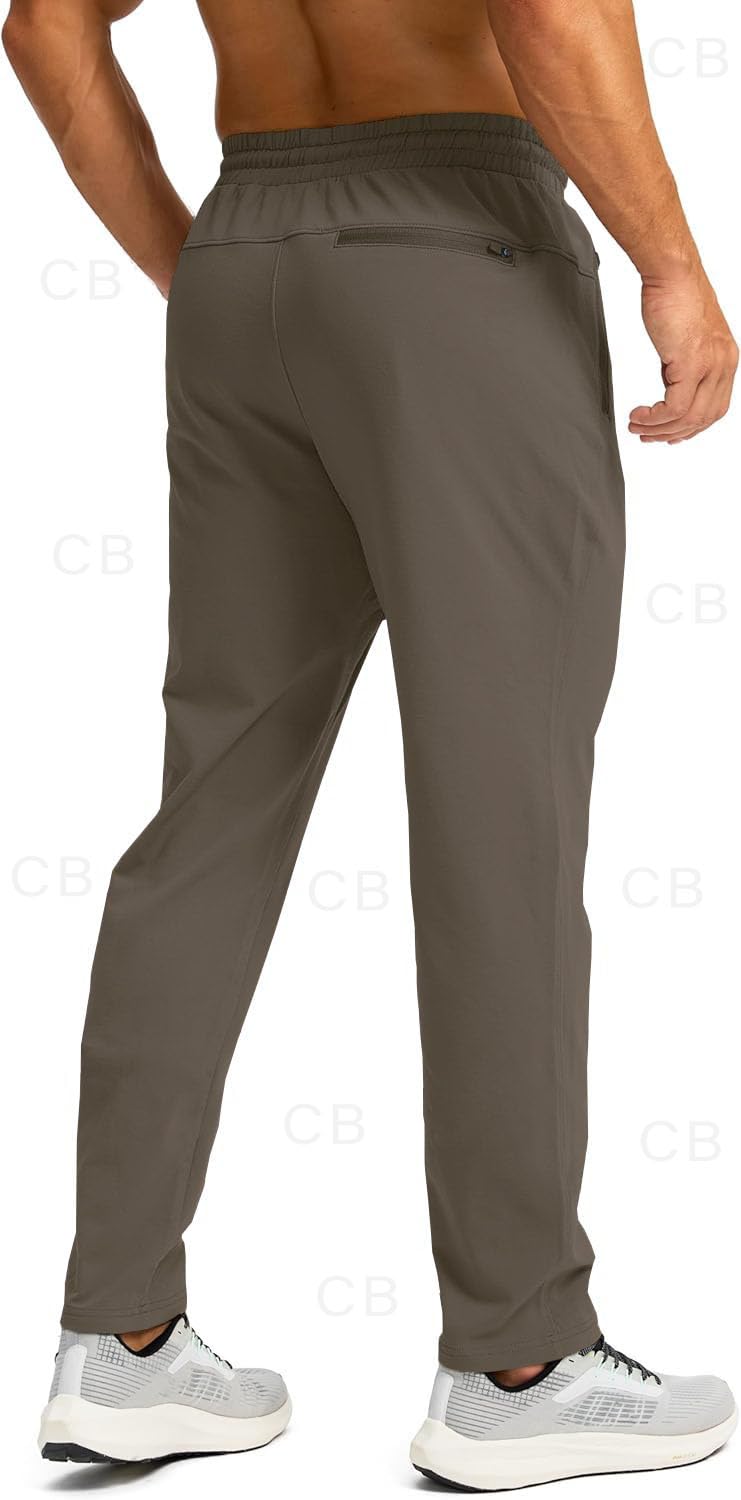 CB-COLEBROOK Mens Fleece Lined Winter Pants with 3 Zipper Pockets Warm Athletic Joggers Workout Running Sweatpants for Men Trec