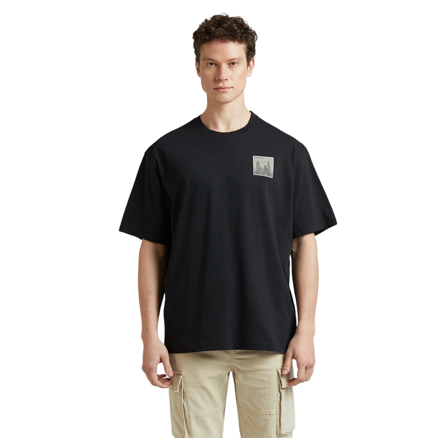Pepe Jeans Men'S Oversized Fit T-Shirt (Pm509808_Black