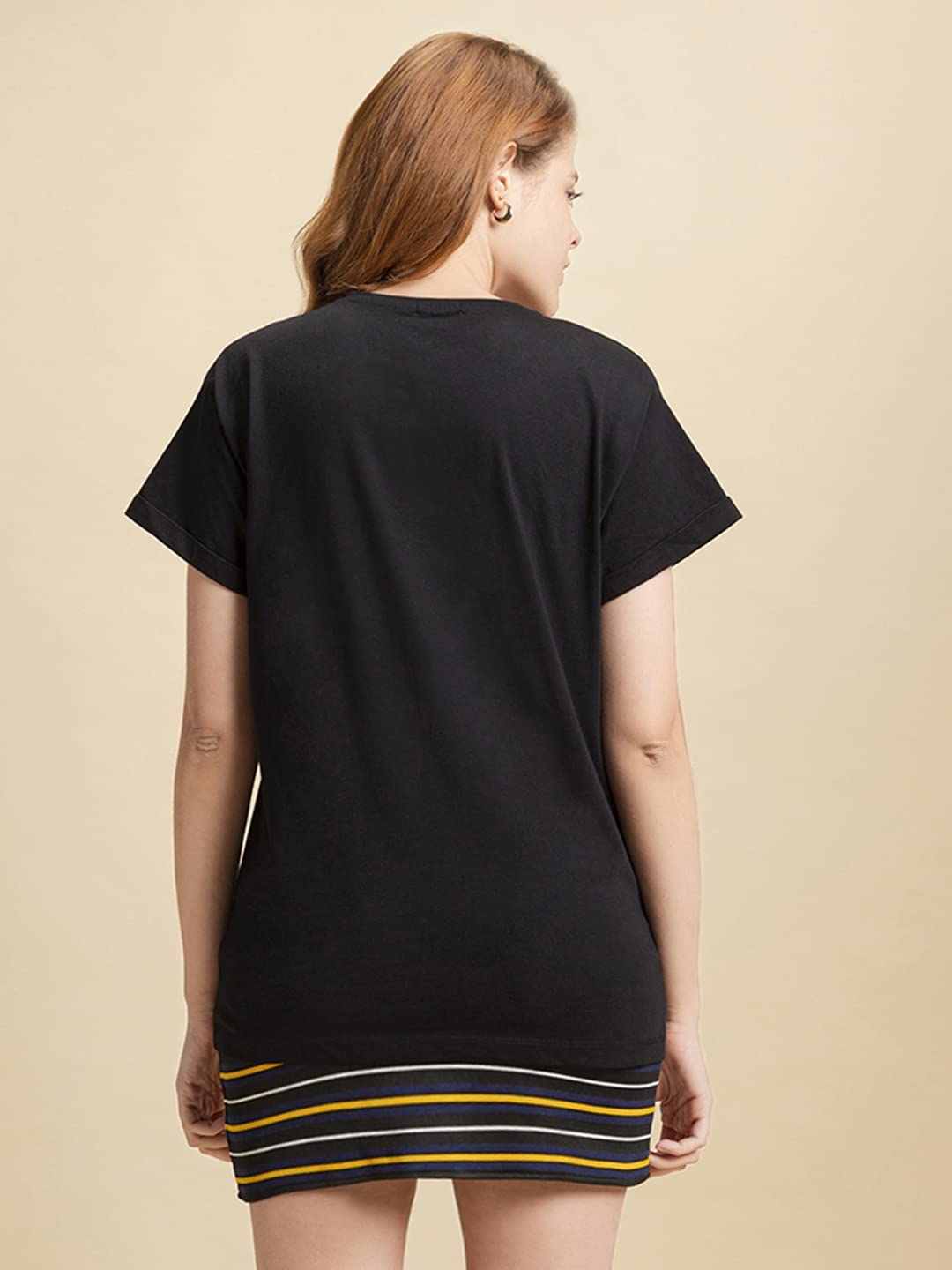 Bewakoof Womens Typography Boyfriend Fit Half Sleeve Round Neck Cotton T-Shirt