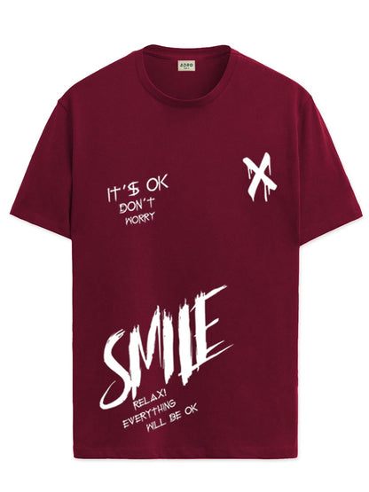 ADRO Mens Smile Printed Cotton T-Shirt_RN24-L2-SMILE-MR