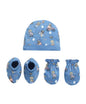 Bumzee Boys Cotton Cap Mitten Bootie Blue - 3-6 Months (Peb10939C-Blu)
