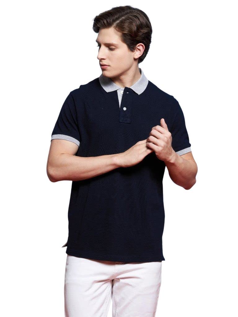 Greciilooks T-Shirts For Men| Solid Plain T-Shirts| Polo-Collar Neck T Shirt| Half Sleeves Casual T-Shirt For Men| Regular Wear