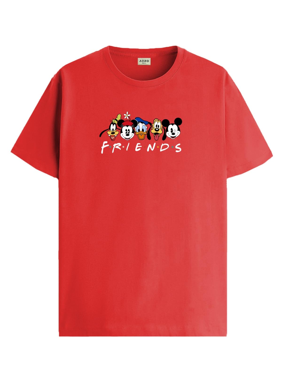 ADRO T Shirts for Boys & Girls | Friends Printed T-Shirt | Ages 3-14 | 100% Cotton Round Neck Tshirt for Boys |KRN-L2-FRIEND-RD-