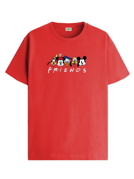 ADRO T Shirts for Boys & Girls | Friends Printed T-Shirt | Ages 3-14 | 100% Cotton Round Neck Tshirt for Boys |KRN-L2-FRIEND-RD-