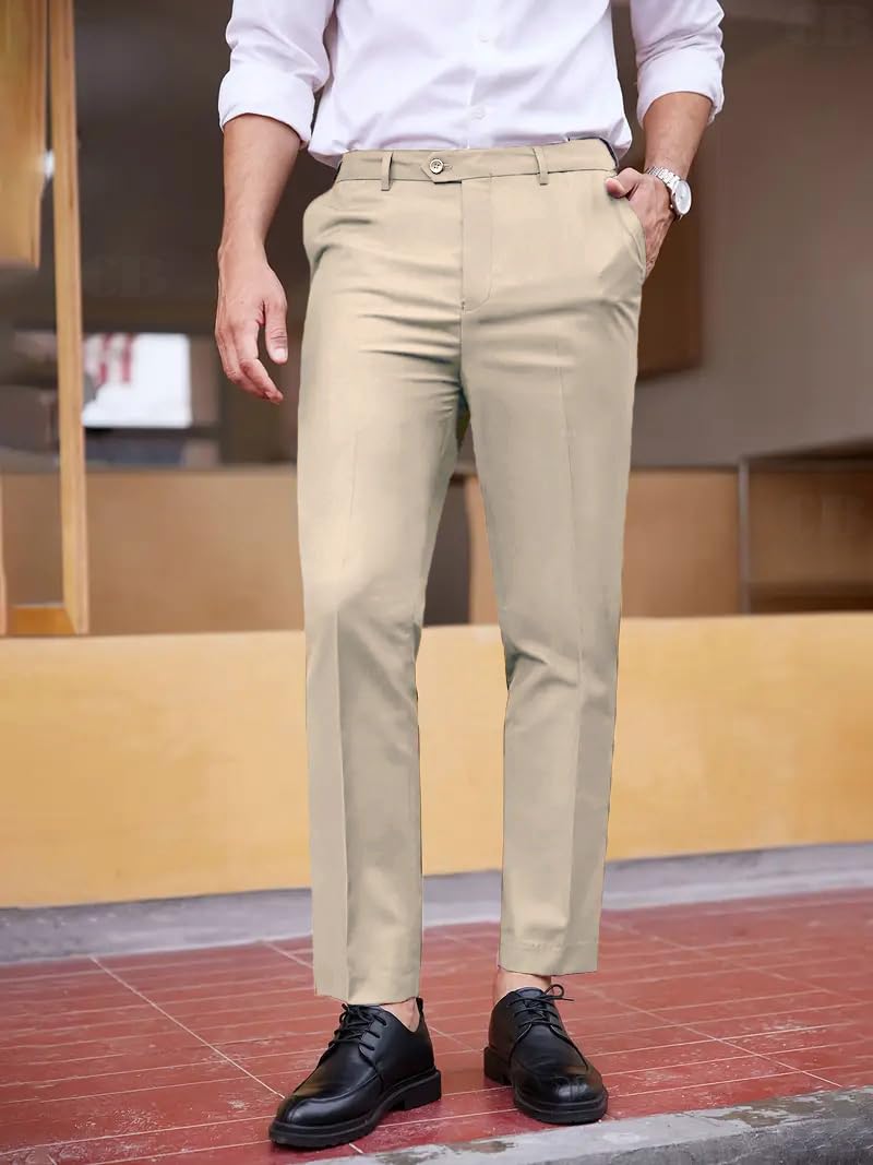 CB-COLEBROOK Mens Formal Pants Stretch Work Dress Pants 30/32/34/36/38 Quick Dry Lightweight Casual Comfy Trousers with Pockets