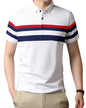 Noble Monk MenS Regular Fit Polo Neck T-Shirt | Half Sleeve | Stripe On Chest | Collared Neck Tshirt For Men