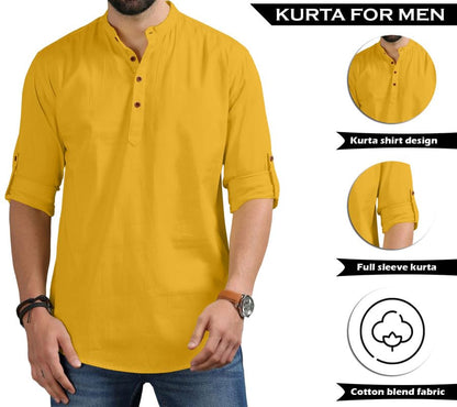 Royalscout MenS Cotton Polyester Blend Regular Fit Full Sleeve Kurta Perfect For Special Occasions, Family Events, Or Daily Eth