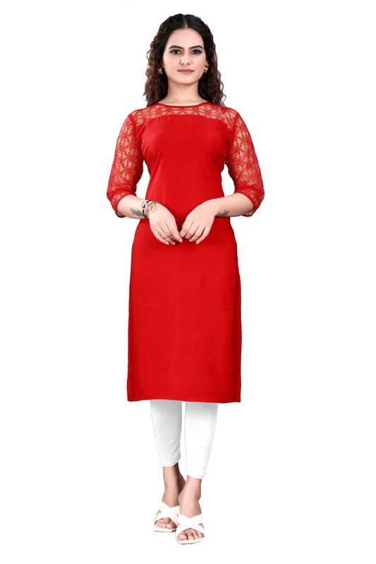 Gauri Laxmi Enterprise Women's Crepe Straight Kurti