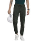 The Indian Garage Co Men Slim Fit Solid Mid-Rise Cuffed Cargos Jungle Green