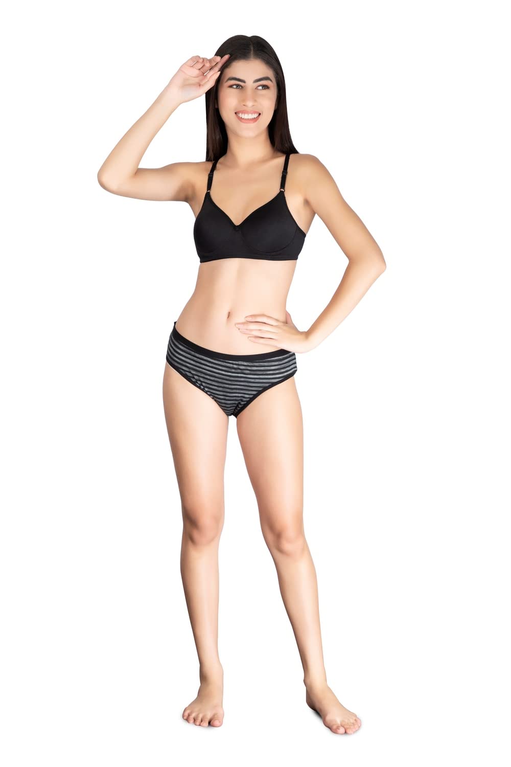 Fabme WomenS Pure Cotton Classic Underwear (Pack Of 6) (Po6-Pt034_Striped