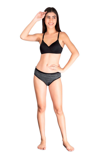 Fabme WomenS Pure Cotton Classic Underwear (Pack Of 6) (Po6-Pt034_Striped