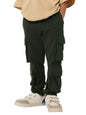 The Souled Store Solids: Olive Green Boys Drawstringed Straight Fit Cotton Joggers