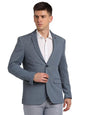 Turtle Men Cotton Self Design Silm Fit Grey Party Blazer