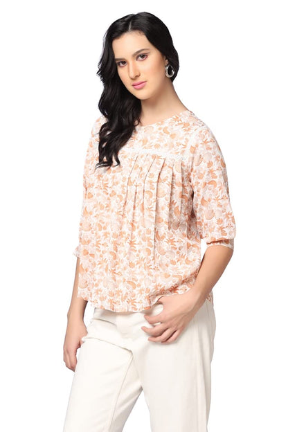 Leriya Fashion Tops For Women || Rayon Floral Printed Western Tops For Women || Casual Tops For Women || Front Plated Tops || Id