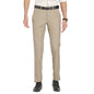 Turtle Men Poly Viscose Checkered Slim Fit Dark Beige Formal Trouser
