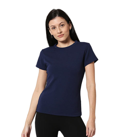 Bewakoof Womens Plain Round Neck Half Sleeves T-Shirt WW