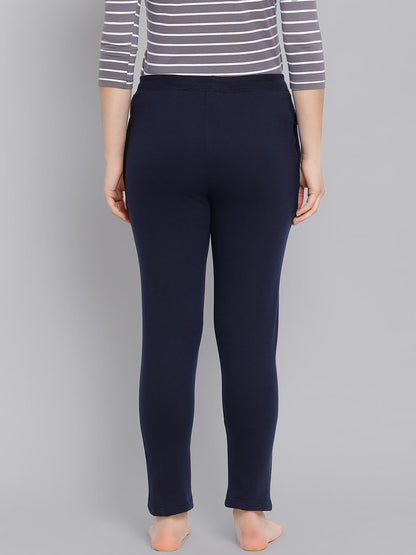 Lyra Solid Women Navy Blue Track Pants