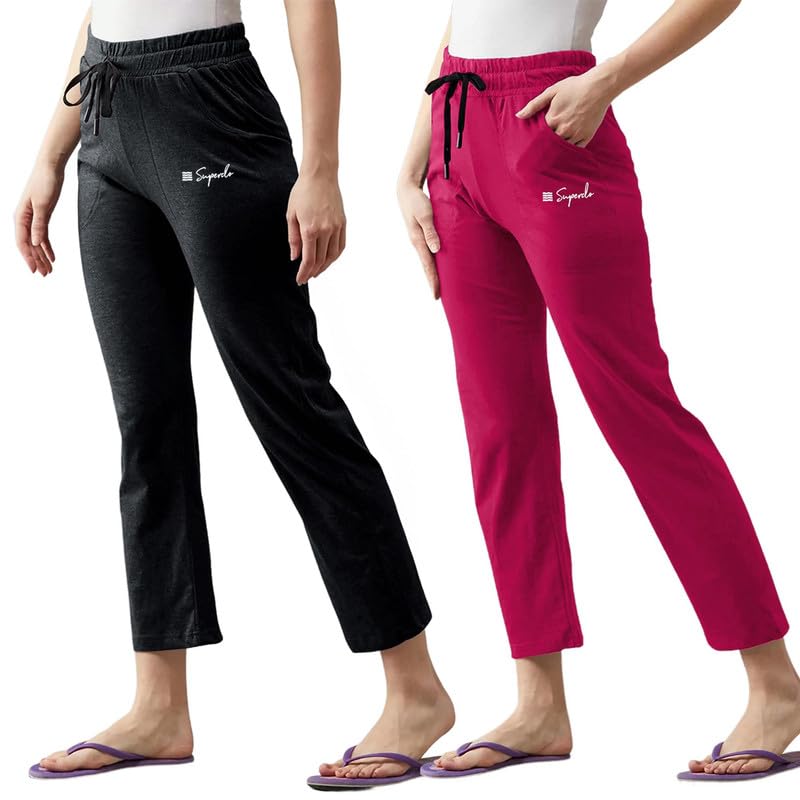 Pinkmint Cotton Style Pyjamas for Women Combo l Stylish Side 2 Pockets l Gym Wear l Comfortable Track Pant
