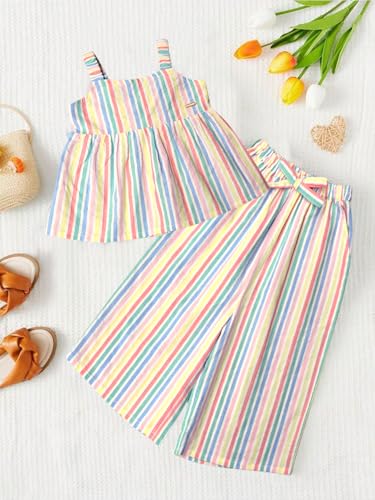 A.T.U.N. (ALL THINGS UBER NICE) Girls Multi Color Monroe Co-ord Set | Sleeveless Top and Capri Set