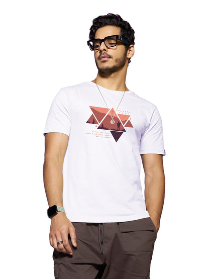 Bewakoof Men Cotton Regular Fit T-Shirt 772636 White L