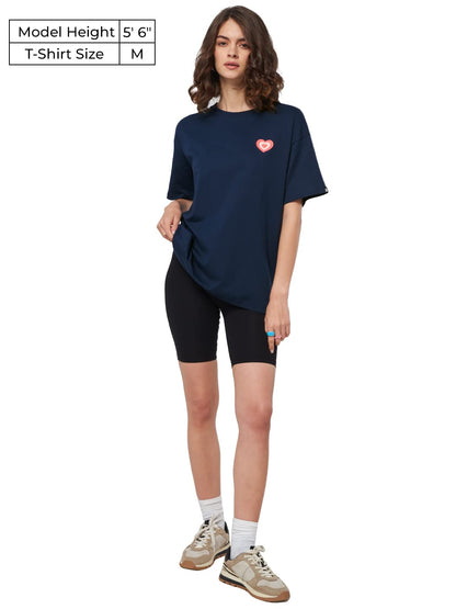 The Souled Store|Official Powerpuff Girls: Spice Navy Women and Girl Oversized T-Shirts|Half| Loose fit Graphic Printed| 100% Co