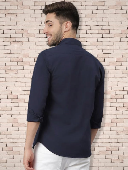 Tee Projekt Cotton Spread Collar Long Sleeve Shirt for Men Formal Shirt Casual Men Shirt