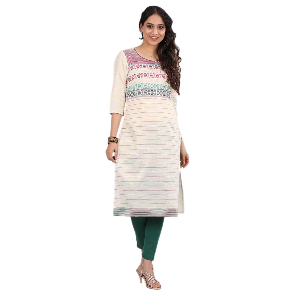 Aurelia WomenS Cotton Straight Winter Kurta (18Aua10243-300268_S_Natural_Off-White, Natural_S)