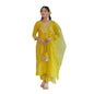 Naixa WomenS Lemon Yellow Rayon Slub Embroidered Straight Kurta With Rayon Slub Pant And Organza Laced Dupatta Sets (Nx-596-Lem