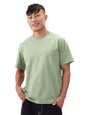 The Souled Store Solids: Serene Green Men and Boys Short Sleeves Round Neck Regular Fit Cotton Blend T-Shirts