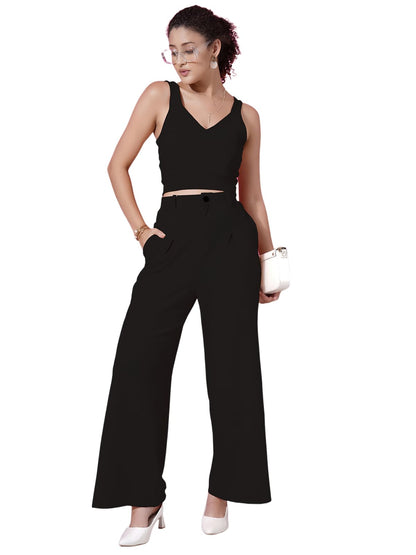 Selvia Womens Co-ords Set|Lycra Top and Trouser Set|Casual Co-ords Set for Women|Two Piece Co-ord Set|Top & Pant Set(685CTK1156