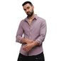 Campus Sutra Mens Lavender Stripe-Creased Shirt for Casual Wear | Spread Collar | Long Sleeves | Button Closure | Shirt Crafted