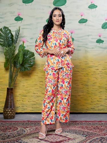 OM SAI LATEST CREATION Co ord Set for Women | Summer Co ord Set for Women | Formal Co ord Set for Women | Pack of 2 | Women Co ord Set