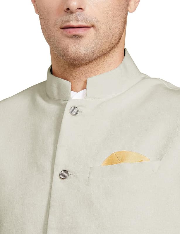 BE ACTIVE Mens Solid Linen Blend Kurta Pyjama 3 Piece Set || Men Kurta Pajama With Modi Jacket || Kurta Pajama Nehru Jacket For