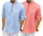 Royalscout MenS Cotton Polyester Blend Solid Regular Fit Full Sleeve Short Kurta | Ethnic, Lightweight Summer Kurta For Daily &